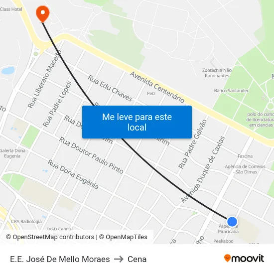 E.E. José De Mello Moraes to Cena map