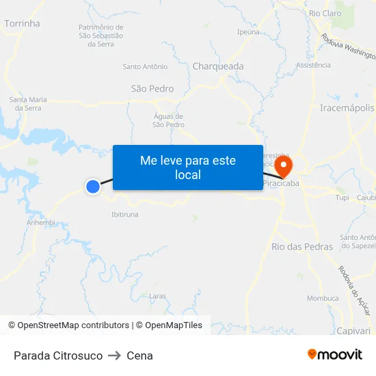 Parada Citrosuco to Cena map