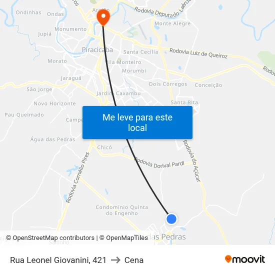 Rua Leonel Giovanini, 421 to Cena map