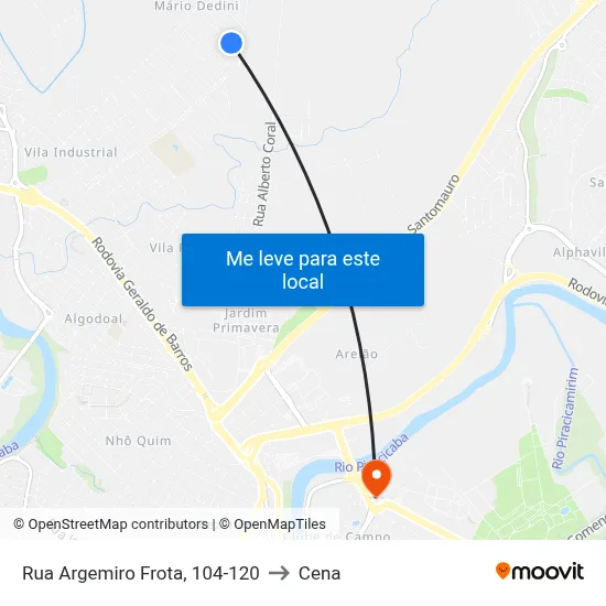 Rua Argemiro Frota, 104-120 to Cena map