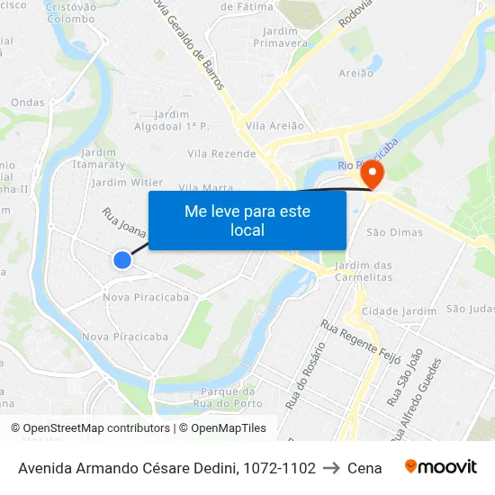 Avenida Armando Césare Dedini, 1072-1102 to Cena map