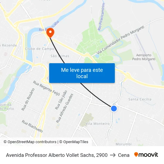 Avenida Professor Alberto Vollet Sachs, 2900 to Cena map