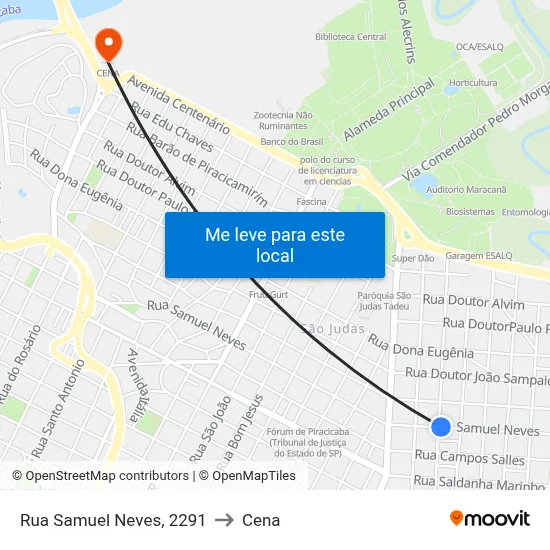 Rua Samuel Neves, 2291 to Cena map