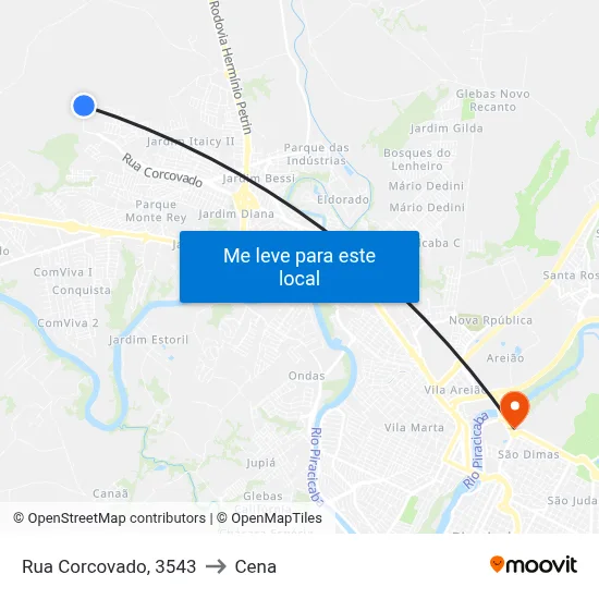 Rua Corcovado, 3543 to Cena map