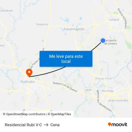 Residencial Rubi V-C to Cena map