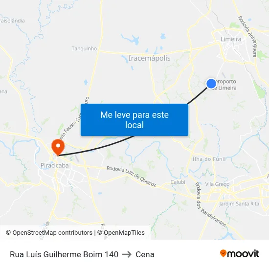 Rua Luís Guilherme Boim 140 to Cena map