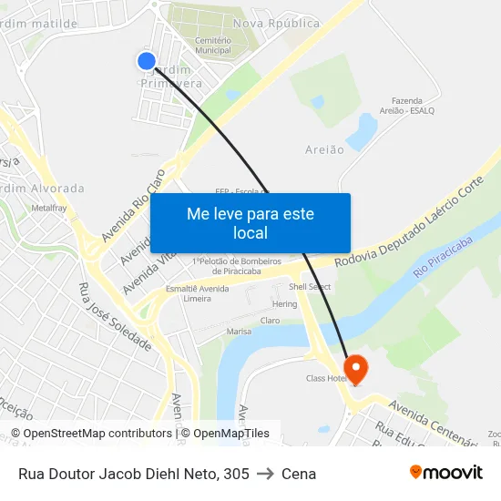 Rua Doutor Jacob Diehl Neto, 305 to Cena map