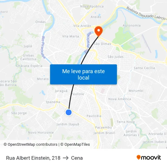 Rua Albert Einstein, 218 to Cena map