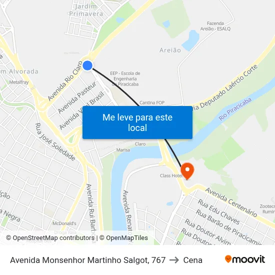 Avenida Monsenhor Martinho Salgot, 767 to Cena map