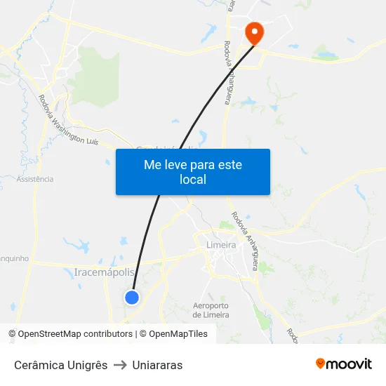 Cerâmica Unigrês to Uniararas map