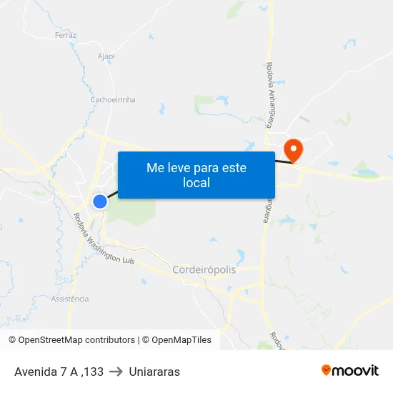 Avenida 7 A ,133 to Uniararas map