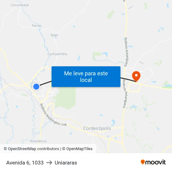 Avenida 6, 1033 to Uniararas map
