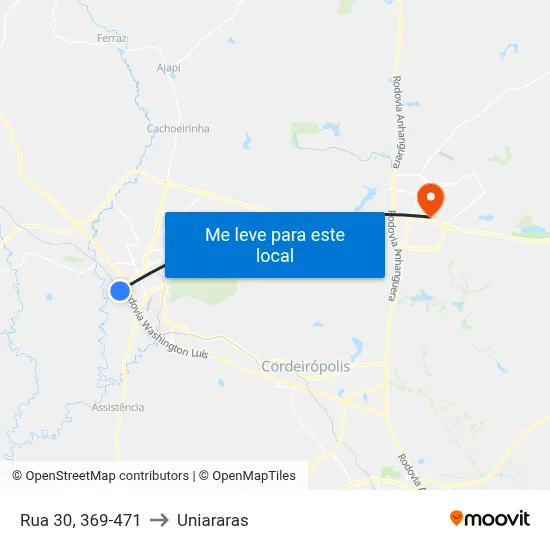 Rua 30, 369-471 to Uniararas map