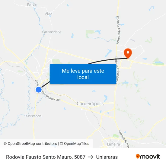 Rodovia Fausto Santo Mauro, 5087 to Uniararas map