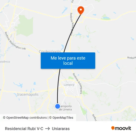 Residencial Rubi V-C to Uniararas map