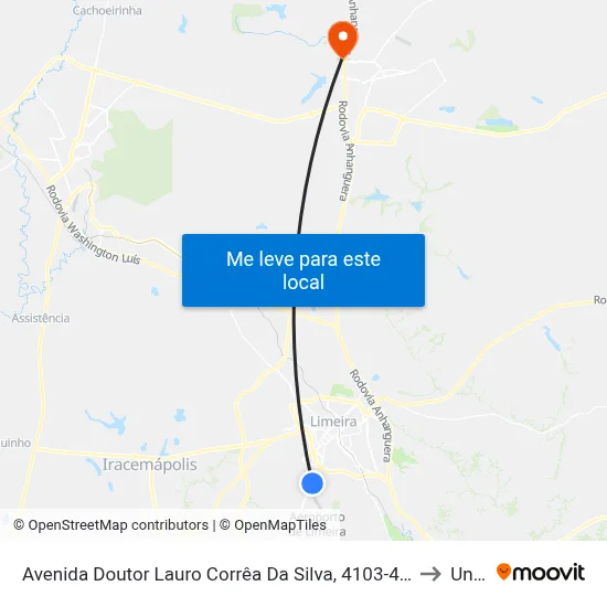 Avenida Doutor Lauro Corrêa Da Silva, 4103-4159 to Unar map
