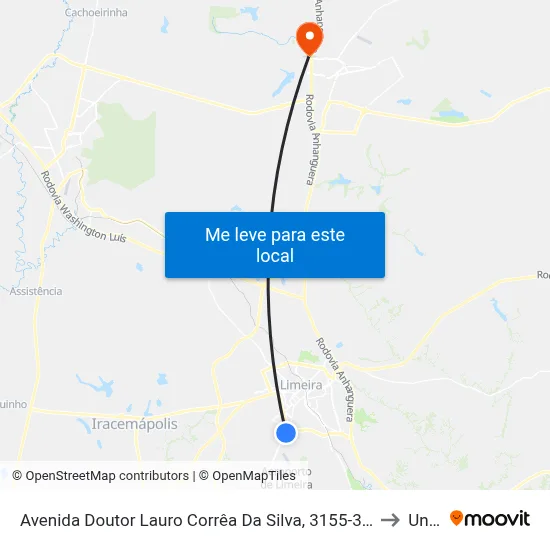 Avenida Doutor Lauro Corrêa Da Silva, 3155-3289 to Unar map