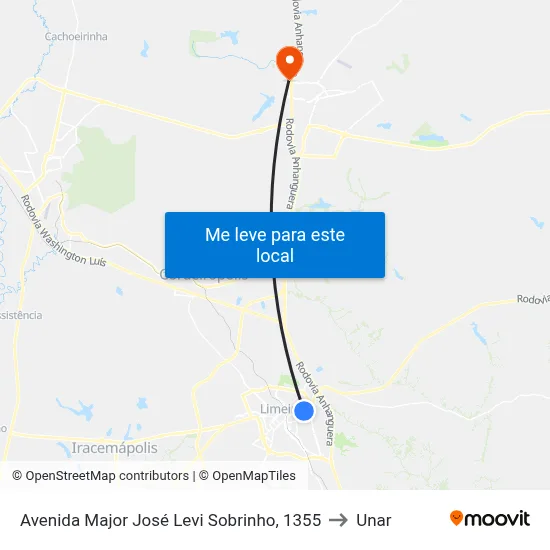 Avenida Major José Levi Sobrinho, 1355 to Unar map