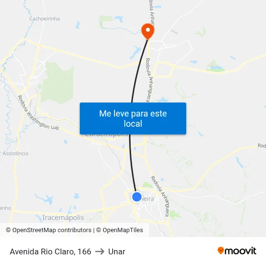 Avenida Rio Claro, 166 to Unar map