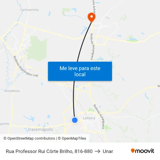 Rua Professor Rui Côrte Brilho, 816-880 to Unar map