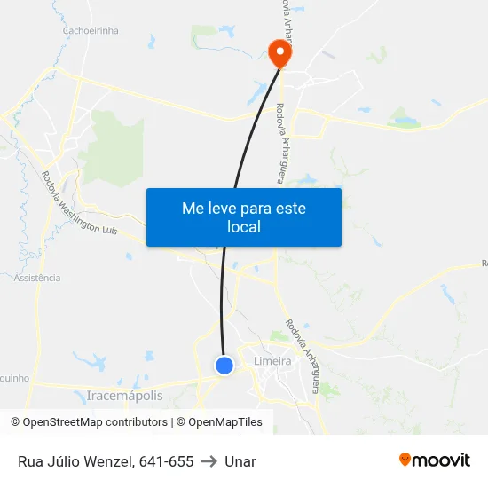 Rua Júlio Wenzel, 641-655 to Unar map