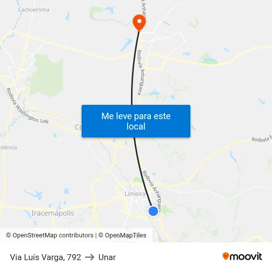 Via Luís Varga, 792 to Unar map