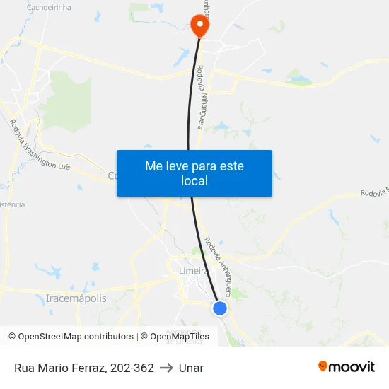 Rua Mario Ferraz, 202-362 to Unar map