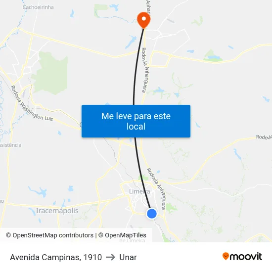 Avenida Campinas, 1910 to Unar map