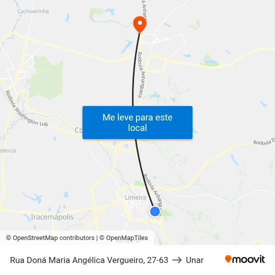 Rua Doná Maria Angélica Vergueiro, 27-63 to Unar map