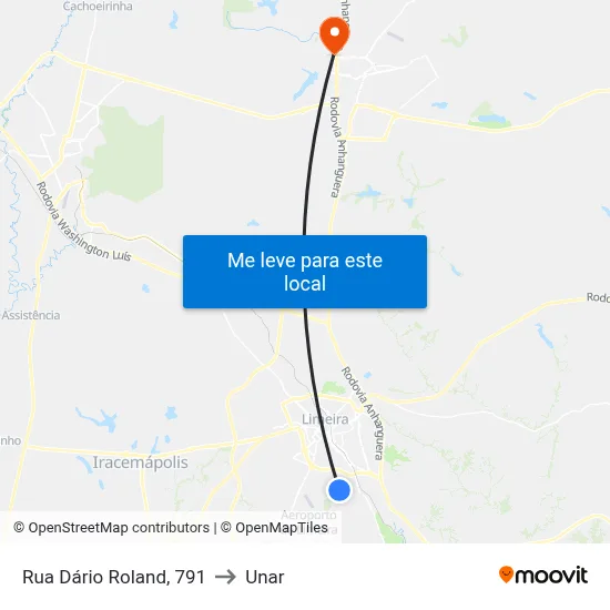 Rua Dário Roland, 791 to Unar map