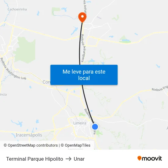 Terminal Parque Hipolito to Unar map