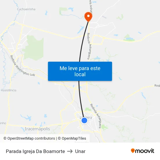 Parada Igreja Da Boamorte to Unar map