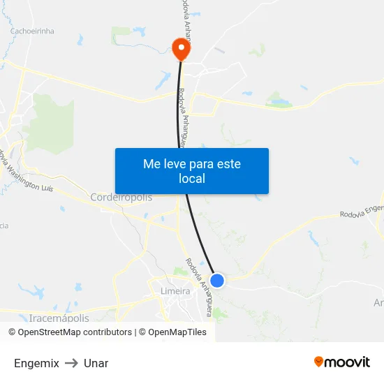 Engemix to Unar map