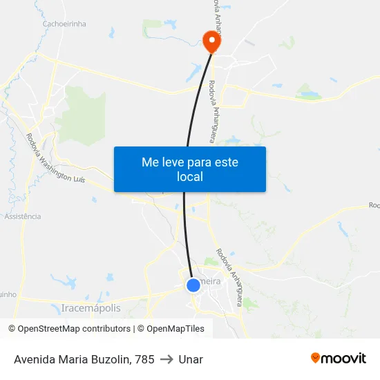 Avenida Maria Buzolin, 785 to Unar map