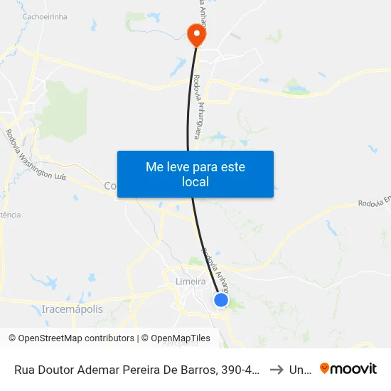 Rua Doutor Ademar Pereira De Barros, 390-400 to Unar map