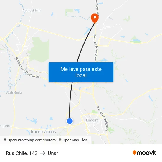 Rua Chile, 142 to Unar map