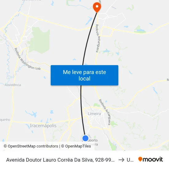Avenida Doutor Lauro Corrêa Da Silva, 928-994 (Rapidão) to Unar map