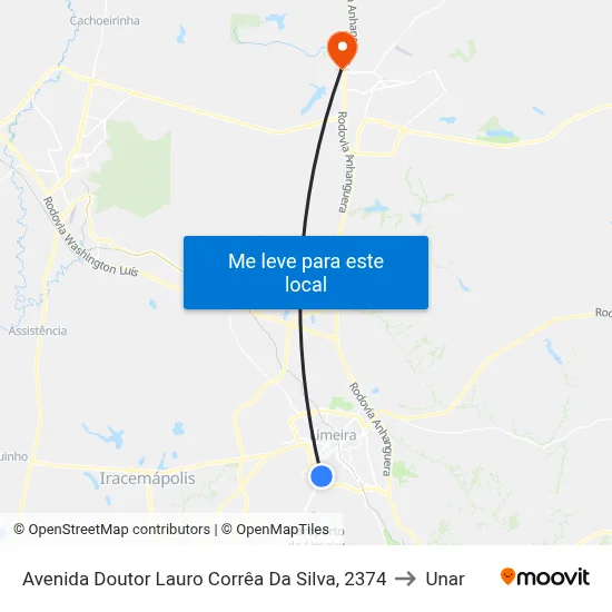 Avenida Doutor Lauro Corrêa Da Silva, 2374 to Unar map