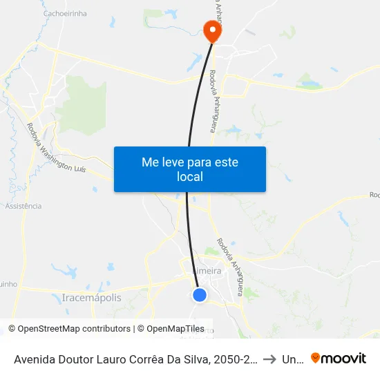 Avenida Doutor Lauro Corrêa Da Silva, 2050-2248 to Unar map