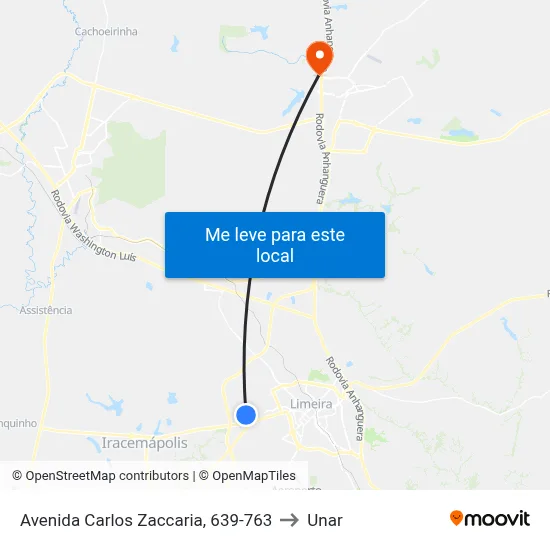 Avenida Carlos Zaccaria, 639-763 to Unar map
