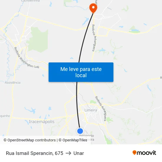 Rua Ismail Sperancin, 675 to Unar map