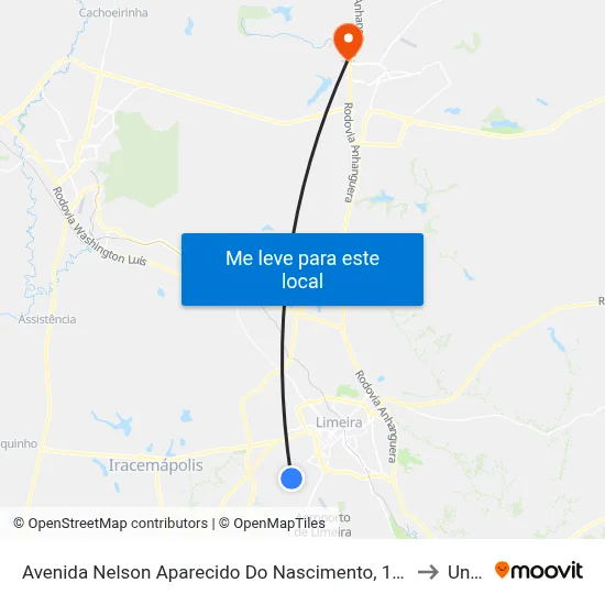 Avenida Nelson Aparecido Do Nascimento, 175 to Unar map