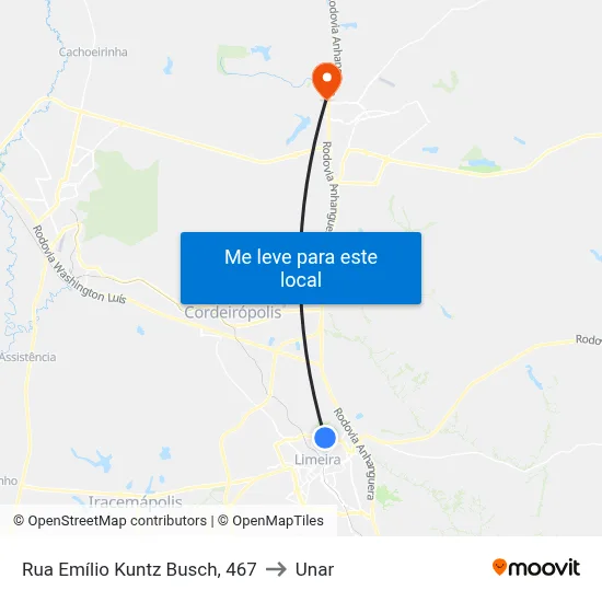 Rua Emílio Kuntz Busch, 467 to Unar map
