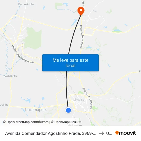 Avenida Comendador Agostinho Prada, 3969-4119 (Rapidão) to Unar map
