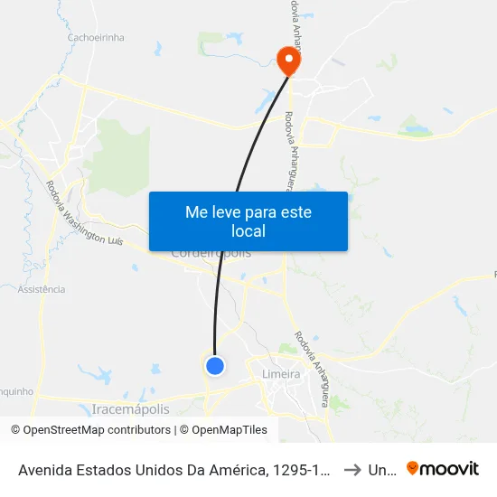 Avenida Estados Unidos Da América, 1295-1333 to Unar map