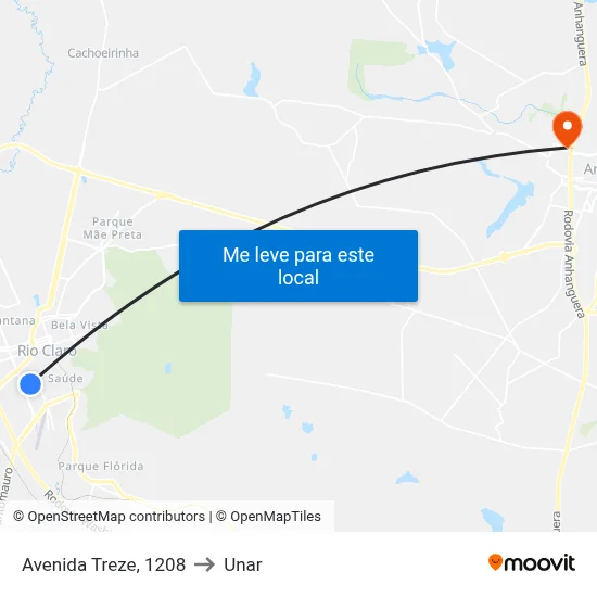Avenida Treze, 1208 to Unar map