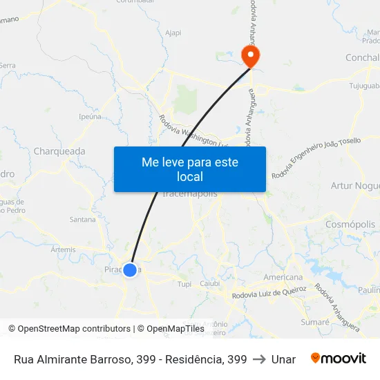 Rua Almirante Barroso, 399 - Residência, 399 to Unar map