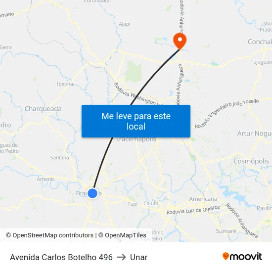 Avenida Carlos Botelho 496 to Unar map