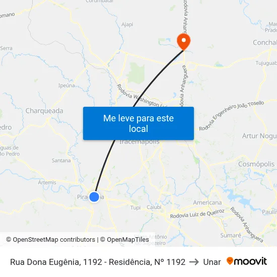 Rua Dona Eugênia, 1192 - Residência, Nº 1192 to Unar map