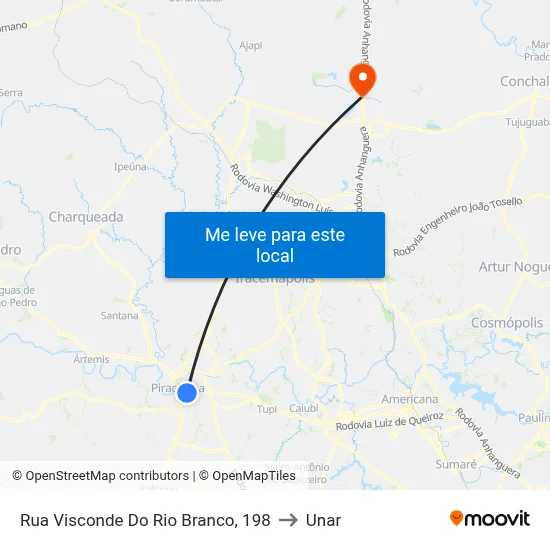 Rua Visconde Do Rio Branco, 198 to Unar map